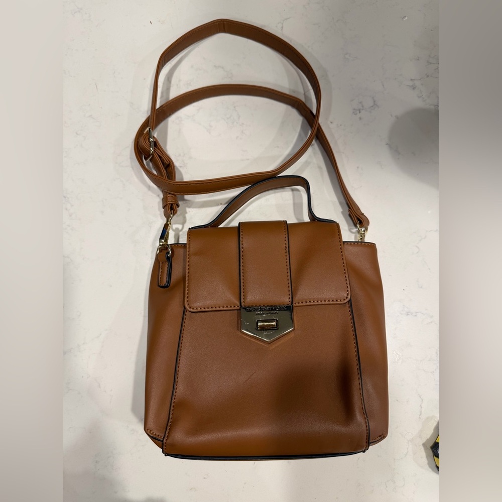 Marc New York Andrew Marc Convertible Crossbody Mini Backpack Cognac